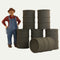 Barrels - Army Green  - Set of 6 - 1:24 Scale - 101-0612