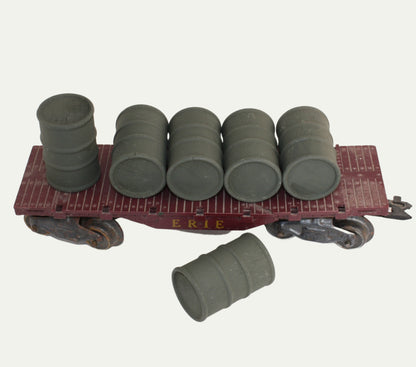 Barrels - Army Green  - Set of 6 - 1:24 Scale - 101-0612