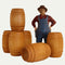 Golden Oak Beer Kegs - Set of 6 - 1:24 Scale - 101-0613