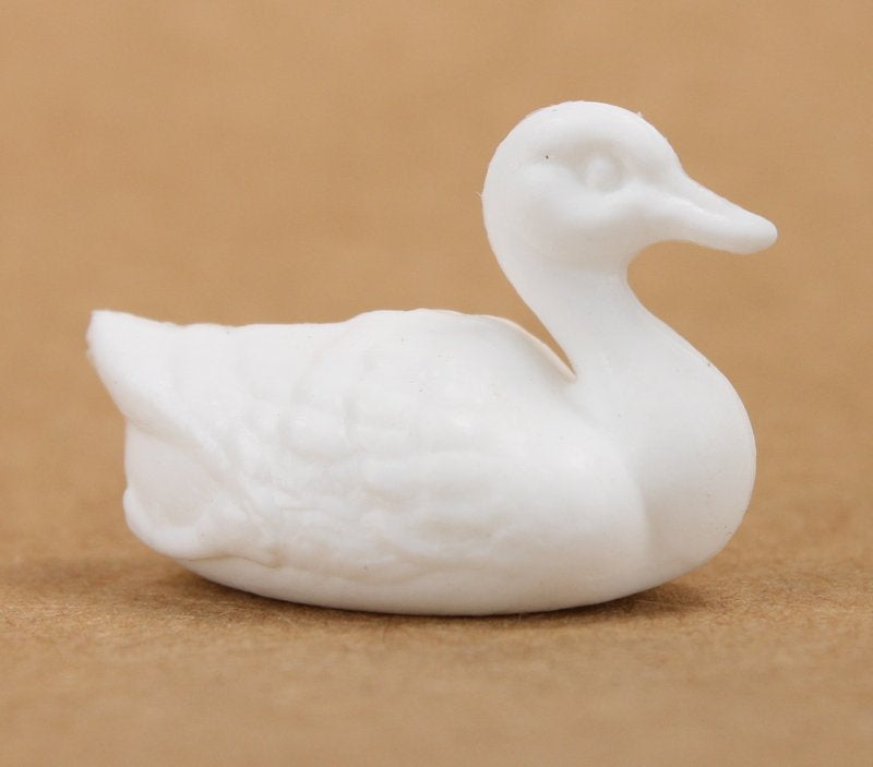 Ducks - White - Set of 10 - Retro Dollhouse Minis - 201-142-2