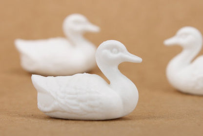 Ducks - White - Set of 10 - Retro Dollhouse Minis - 201-142-2