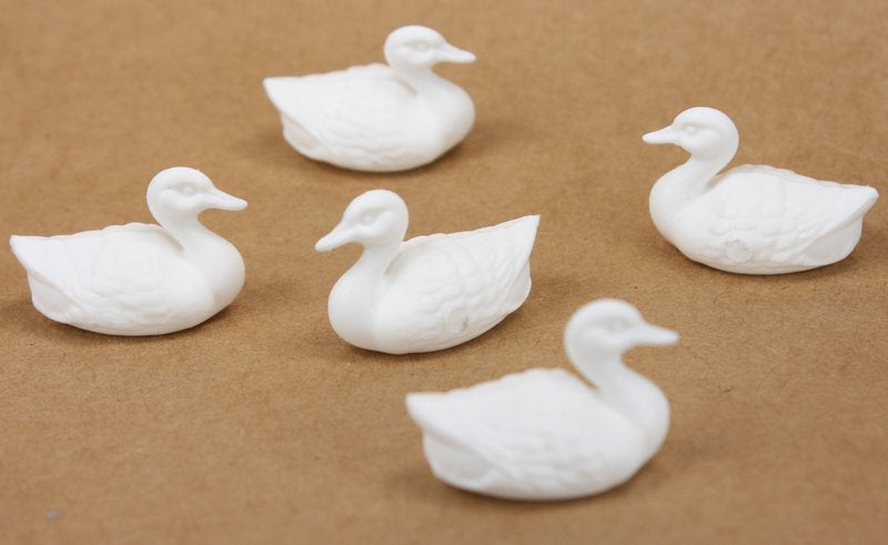 Ducks - White - Set of 10 - Retro Dollhouse Minis - 201-142-2