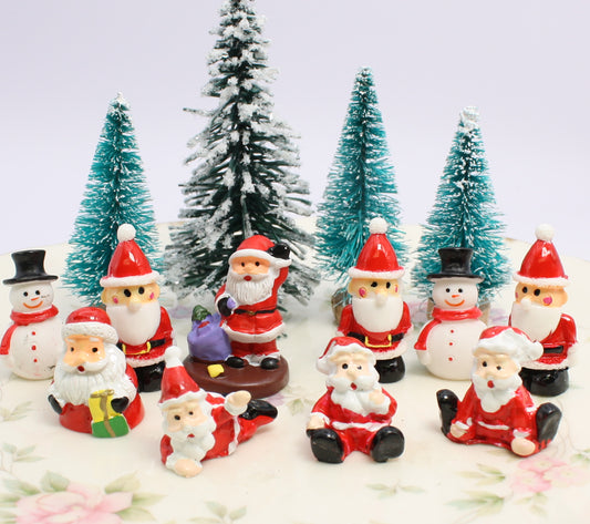 Mini Christmas Santas & Snowmen – 15 Hand-Painted Holiday Figurines!