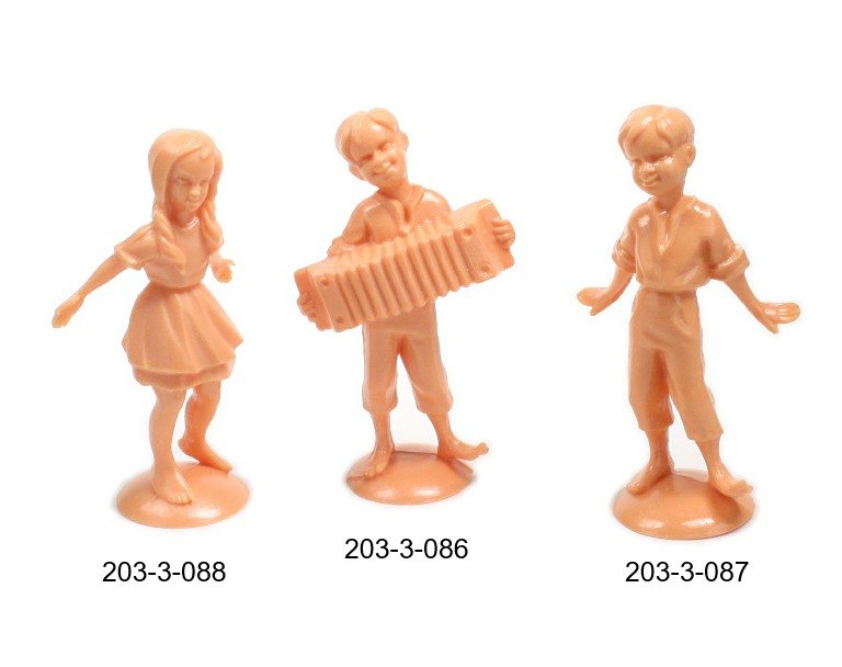 Dancing Accordion Boy - 1 3/4" Tall - Set of 3 - #203-3-086