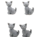 Cats - Sitting Kittens - Gray - Set of 6 - 203-3-212-GY