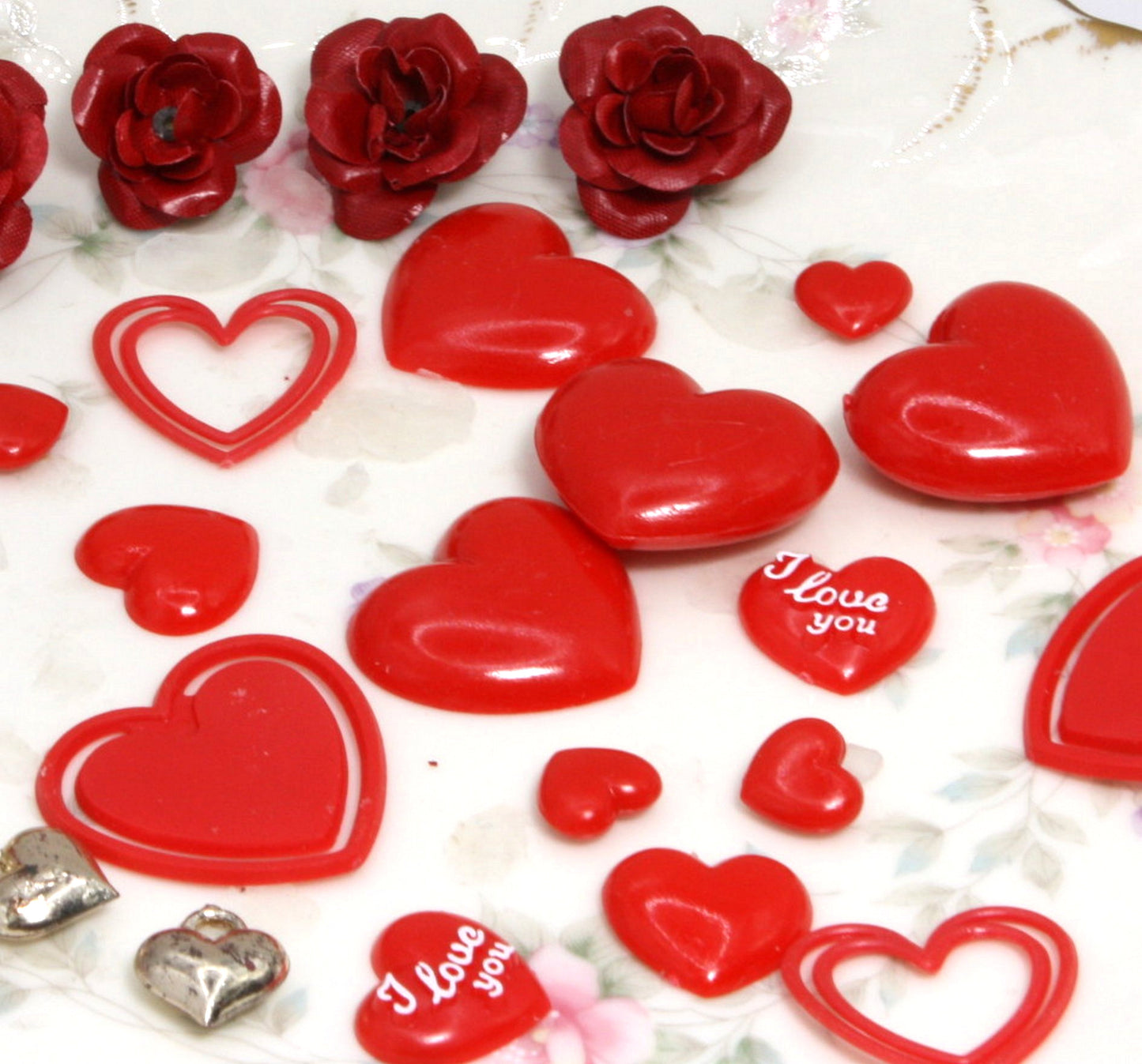 Heart & Roses -  28 piece set! Valentines Special! 203-3-214