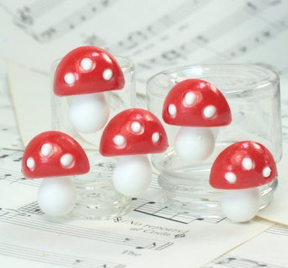 Red - Flatback Mushrooms - Large - Set of 4 - #203-3-2505