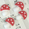 Red - Flatback Mushrooms - Large - Set of 4 - #203-3-2505