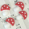 Red - Flatback Mushrooms - Large - Set of 4 - #203-3-2505