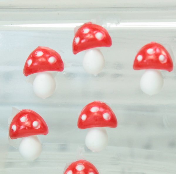 Red - Flatback Mushrooms - Large - Set of 4 - #203-3-2505