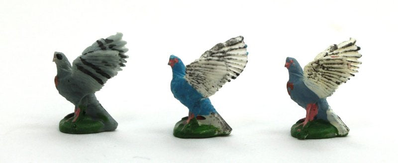 Birds - Vintage Hand Painted Mini- Set of 10 -  203-9-008