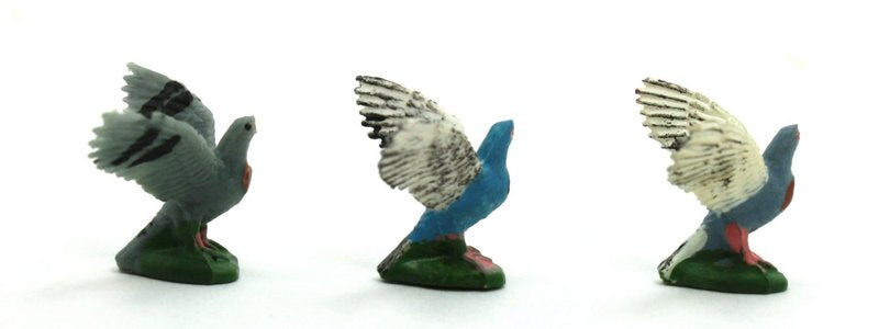 Birds - Vintage Hand Painted Mini- Set of 10 -  203-9-008