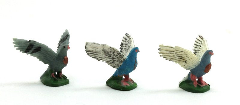 Birds - Vintage Hand Painted Mini- Set of 10 -  203-9-008