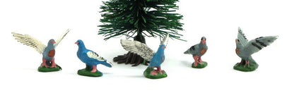 Birds - Vintage Hand Painted Mini- Set of 10 -  203-9-008