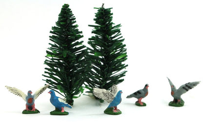 Birds - Vintage Hand Painted Mini- Set of 10 -  203-9-008