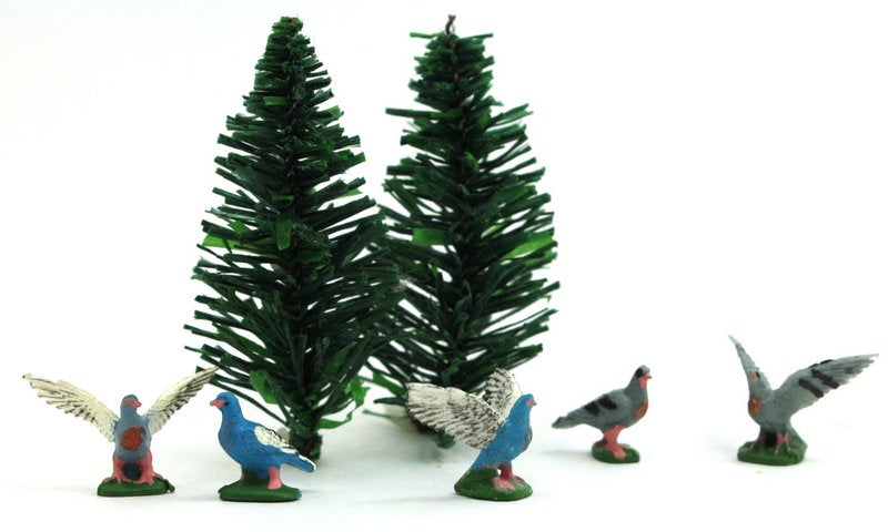 Birds - Vintage Hand Painted Mini- Set of 10 -  203-9-008