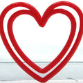 Flat Vintage Red Hearts - German - 8 pieces - 203-3-098
