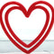 Flat Vintage Red Hearts - German - 8 pieces - 203-3-098