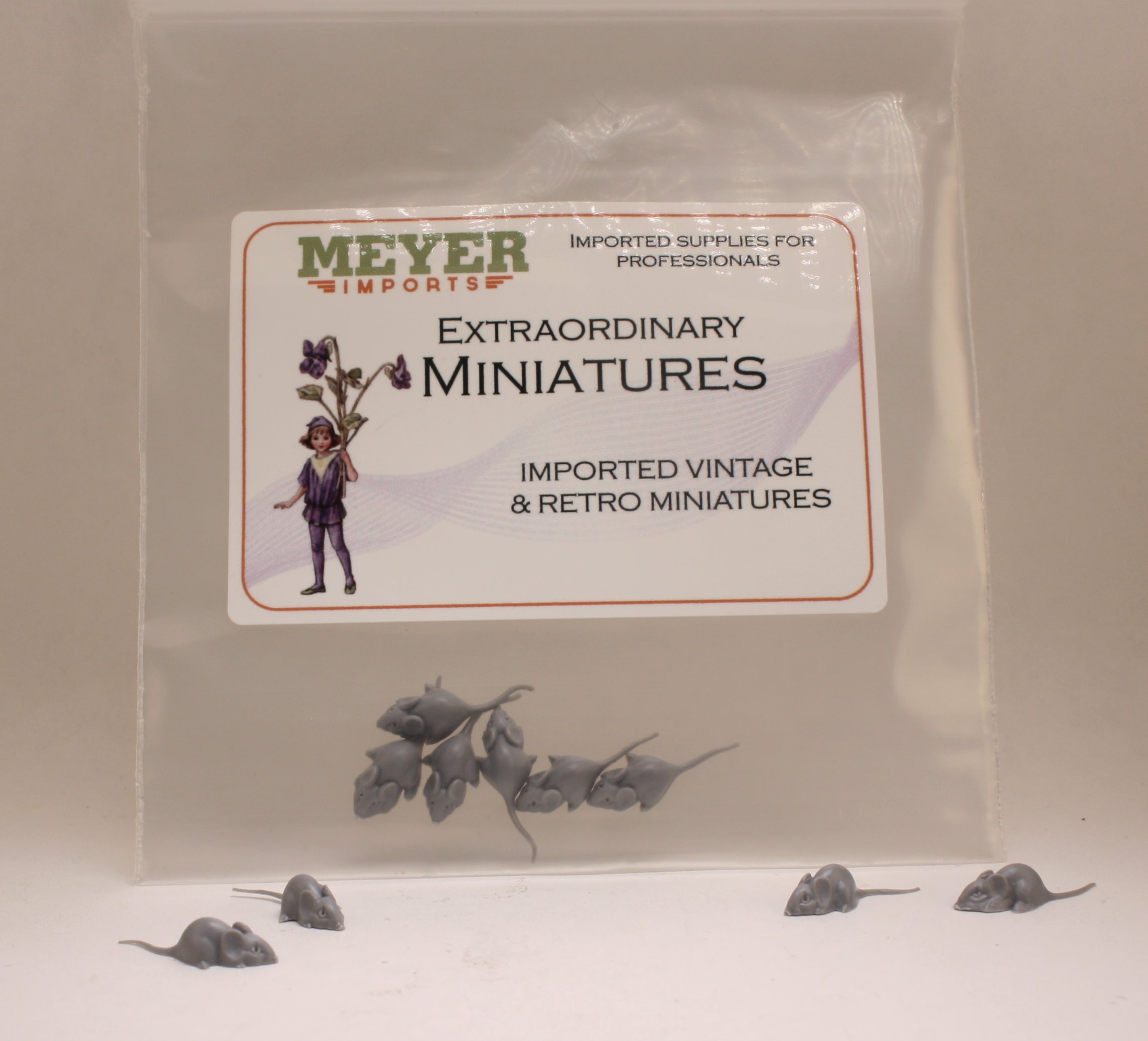 Mouse - Gray Micro Mice! - Tiny 3/4" Long - Set of 6 - 203-9-182