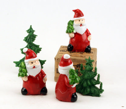 Santa - 1.5" Holding Tree - Set of 3  - 204-2385