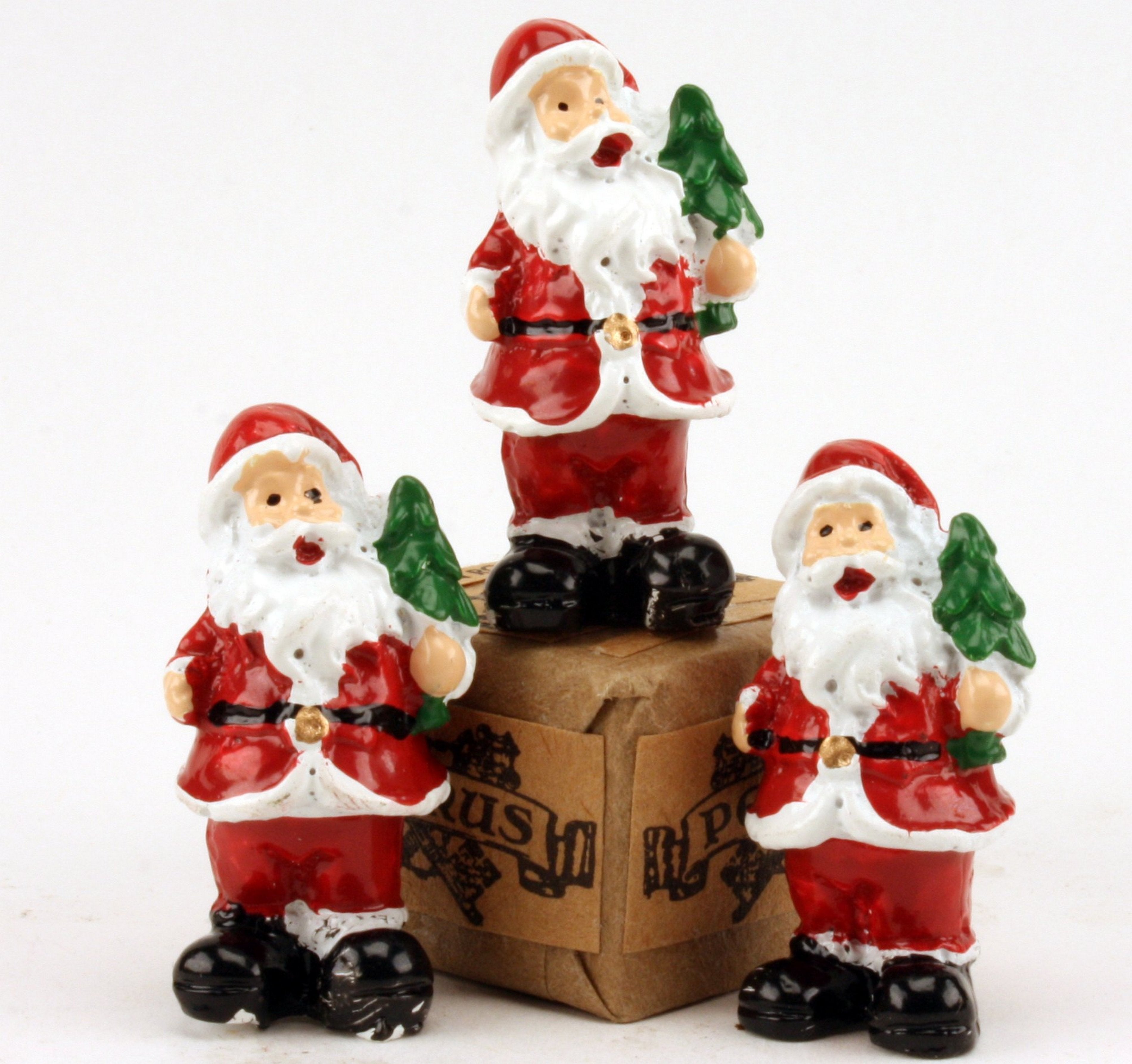 Santa - 1.5" Traditional with Tree - Set of 3 - 204-2550