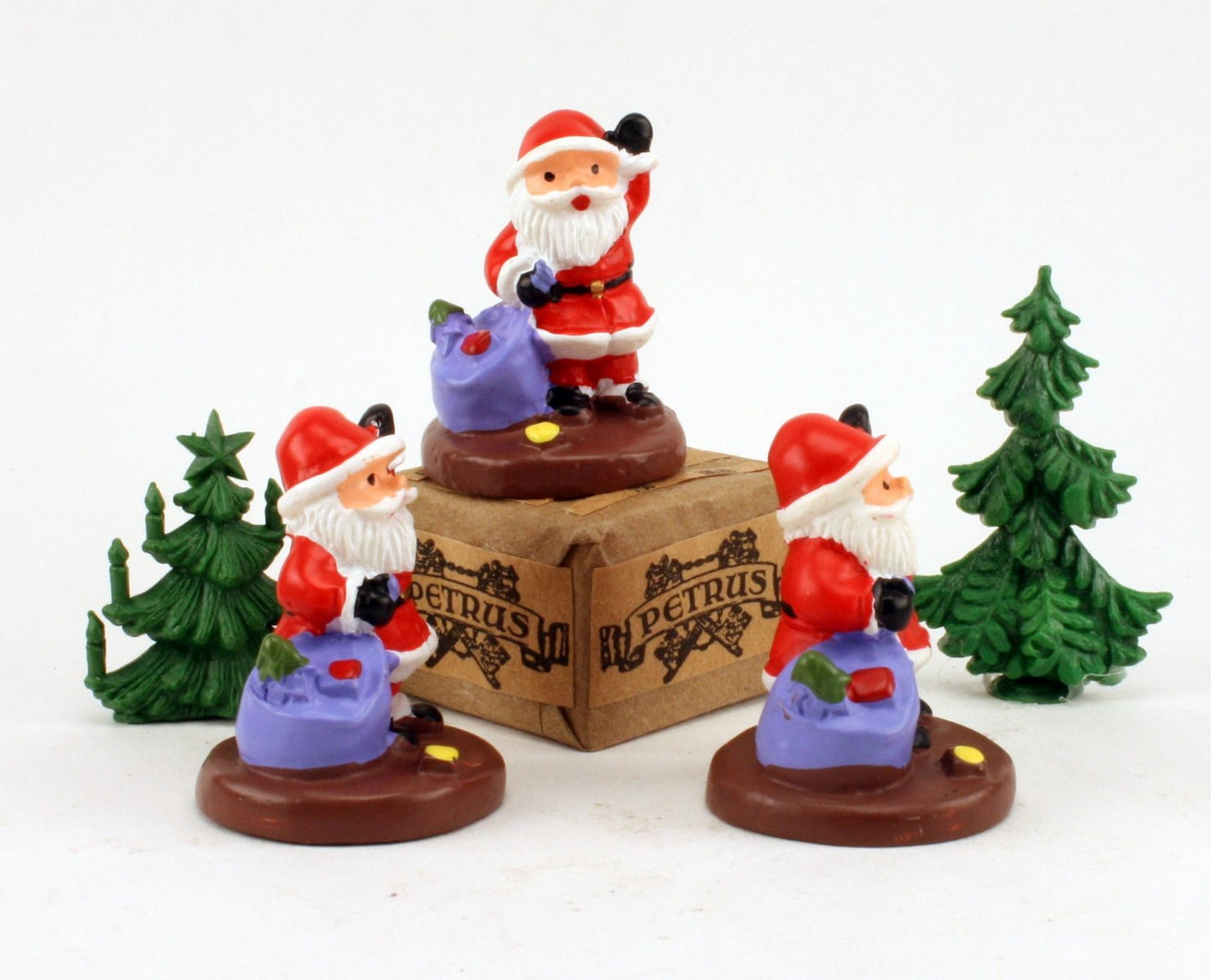 Santa - 1.25" with Sack- Set of 3 - Holiday Minis - 204-8802