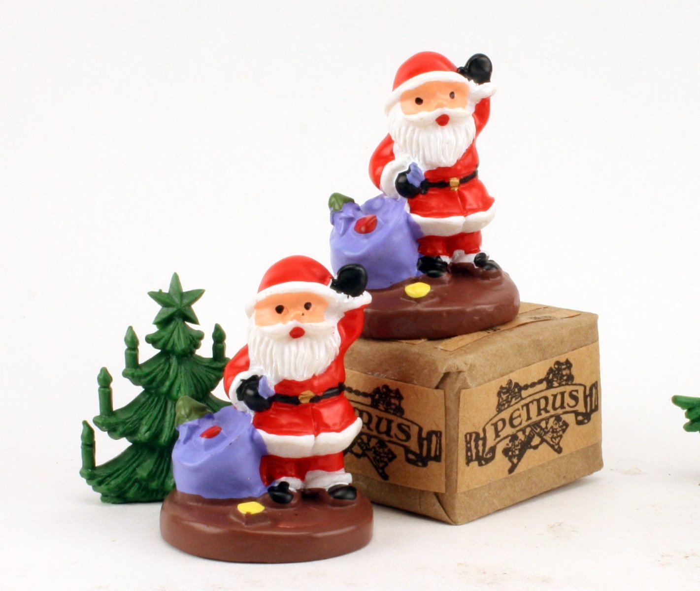 Santa - 1.25" with Sack- Set of 3 - Holiday Minis - 204-8802
