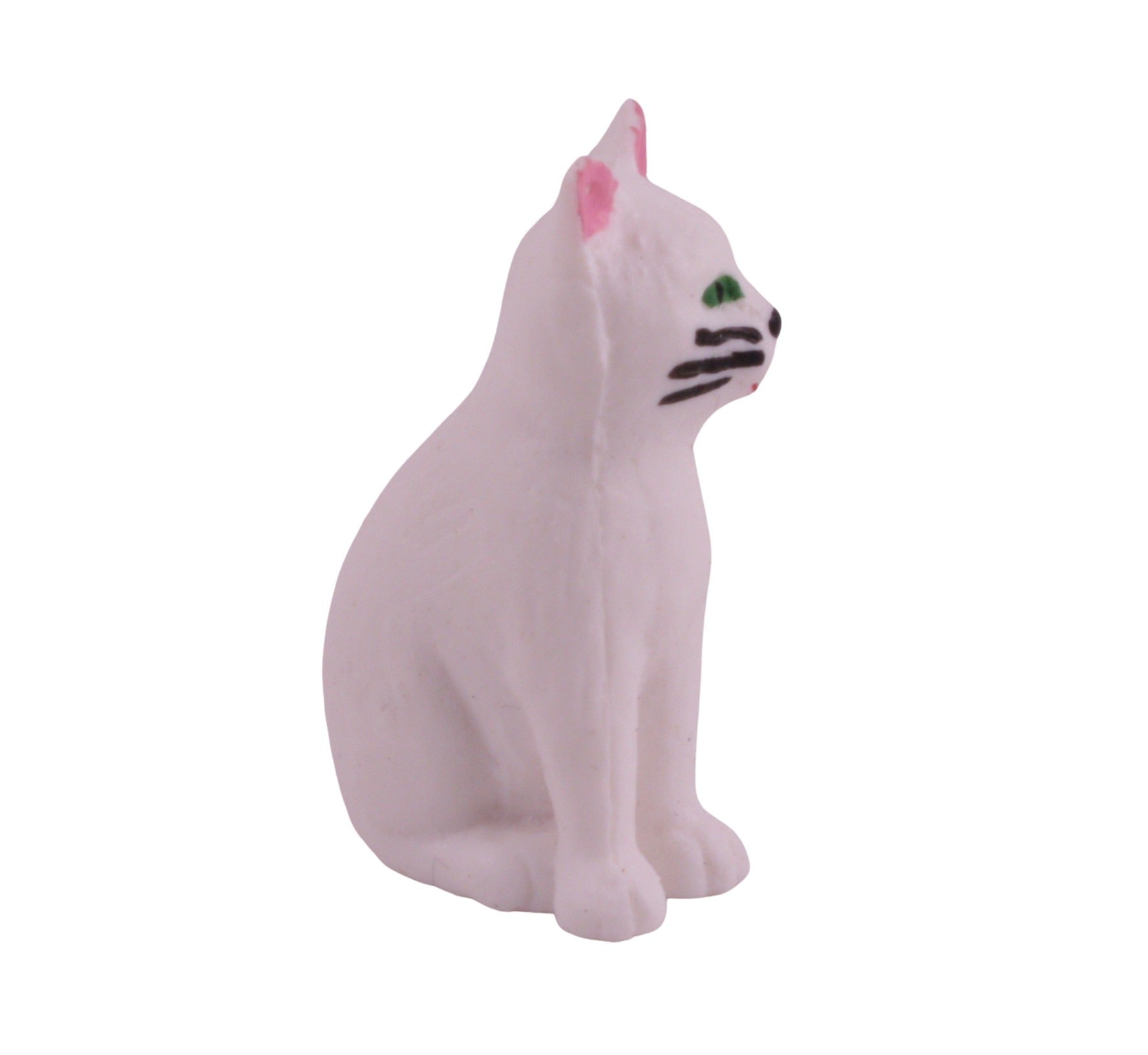 Cat - White Sitting Cat - 1.5" - German - Set of 1 - 204-8807