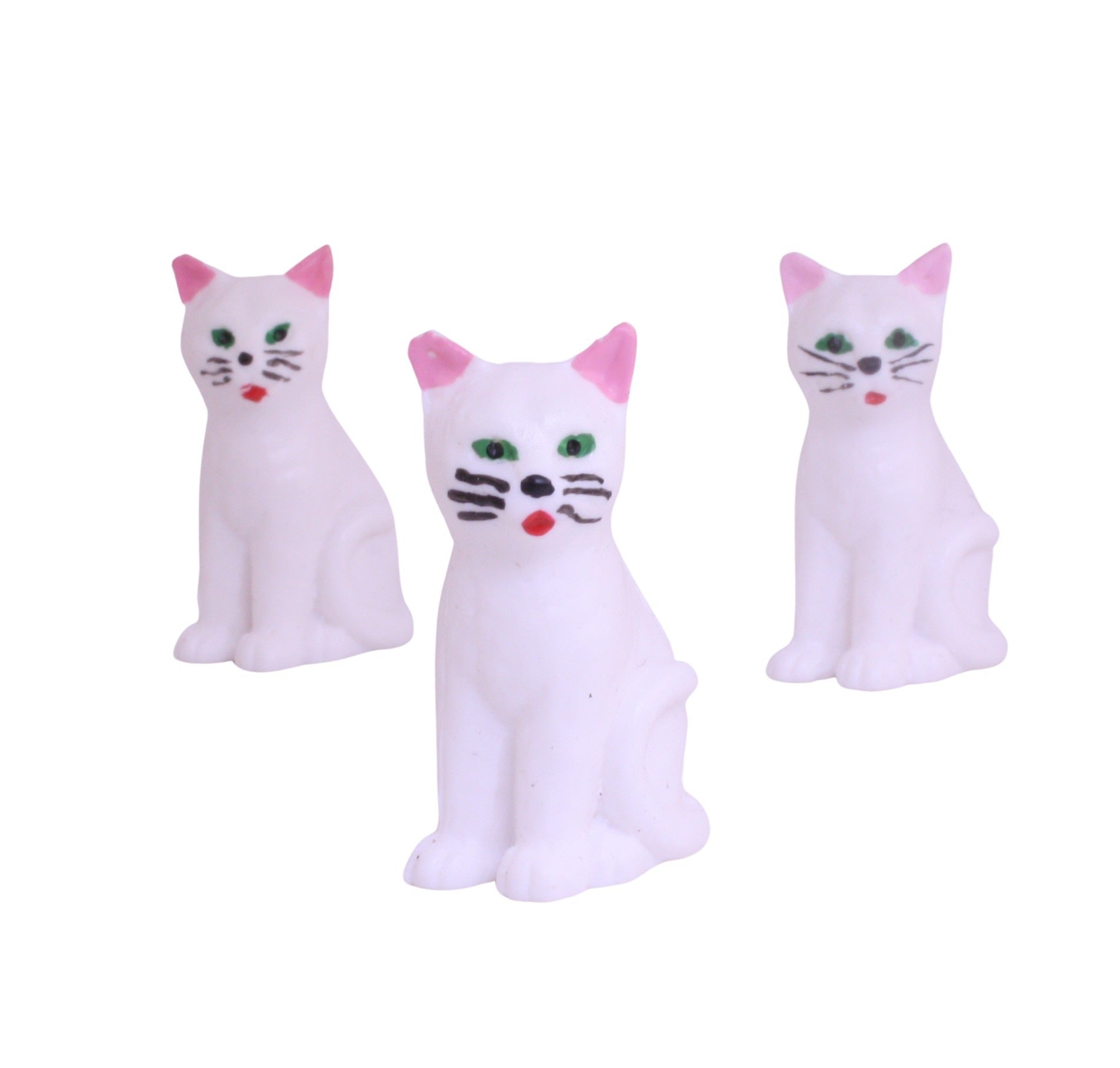 Cat - White Sitting Cat - 1.5" - German - Set of 1 - 204-8807