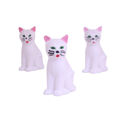 Cat - White Sitting Cat - 1.5" - German - Set of 1 - 204-8807