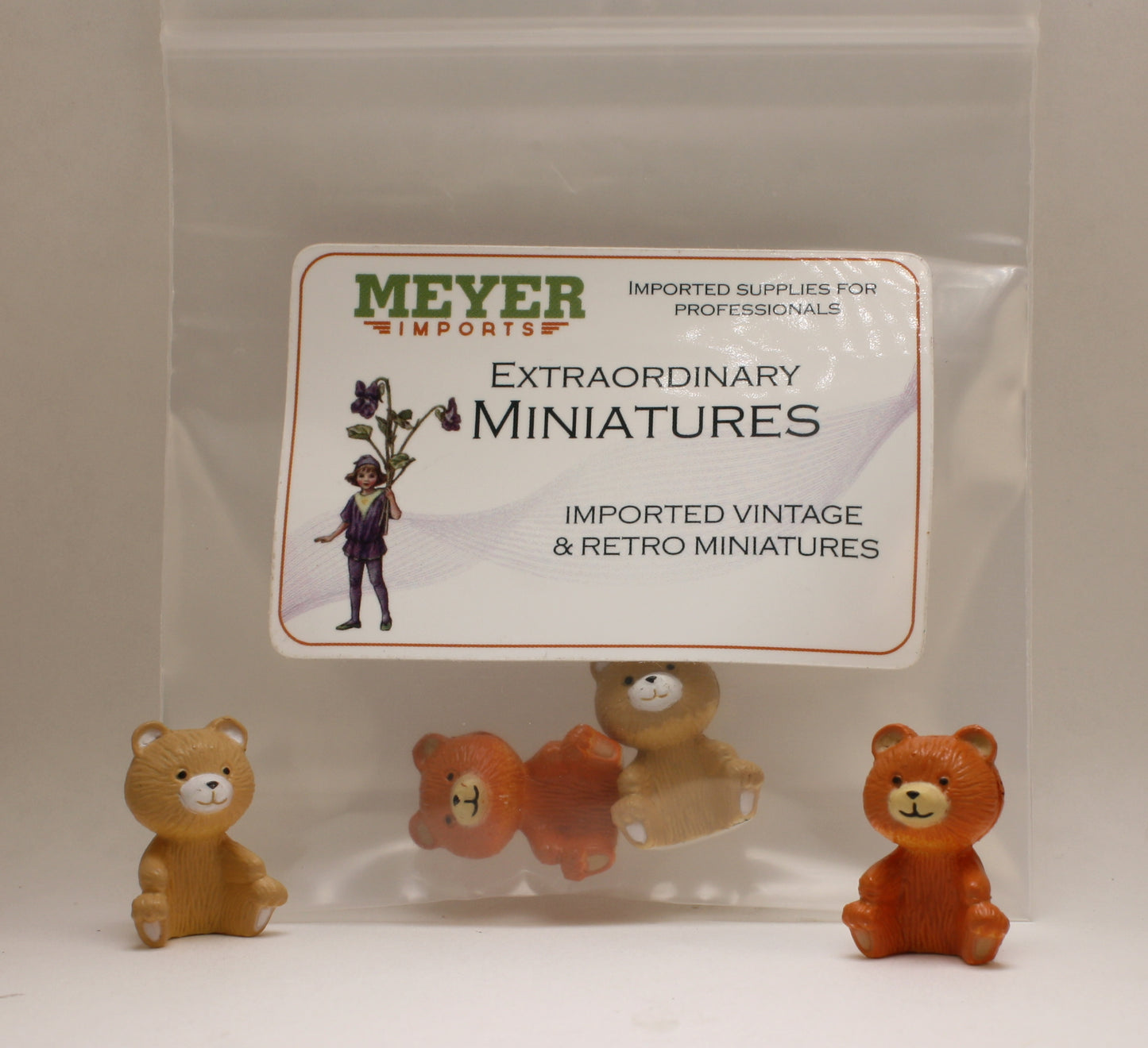Little Teddy Bear Set - Under 1" Tall - Set of 2 - 2204-8808