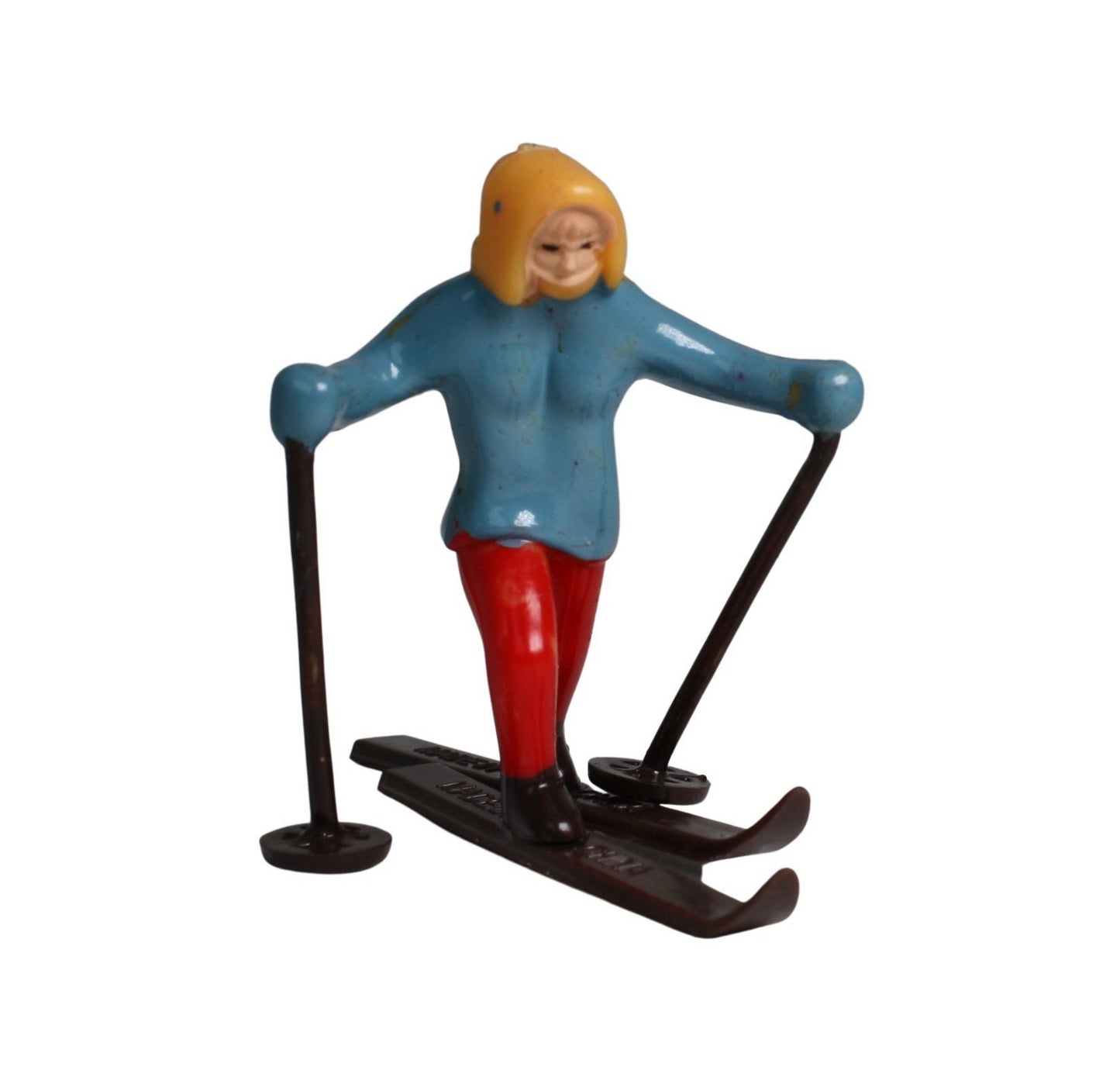 Skiers - 1960 Vintage - Two Retro Figures  - 204-8823