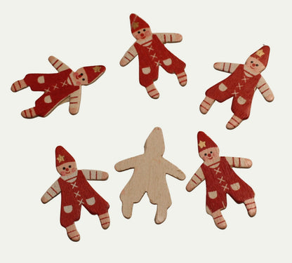 Elf - Retro Christmas Santa Cutout  - 1.35" - 8pcs - 204-8829