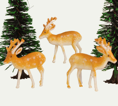 Deer - Retro Reindeer - Buckskin - 1.5" - Set of 4 - 204-8830