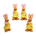 Bunny Girls - With Flower - Set of 4 - Easter - 205-0484