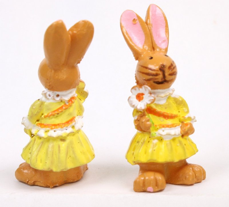 Bunny Girls - With Flower - Set of 4 - Easter - 205-0484