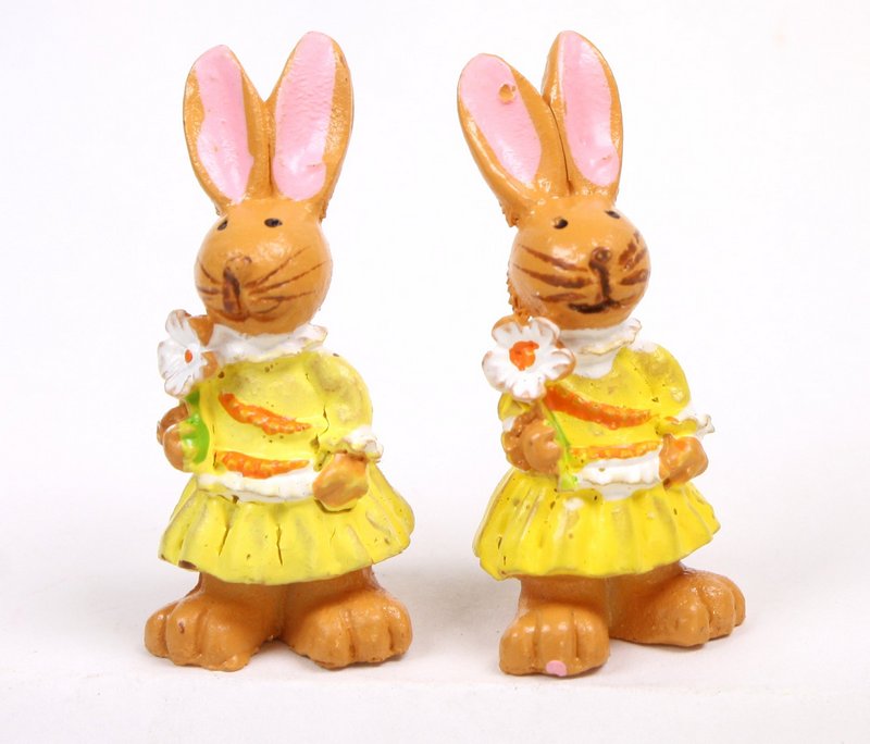 Bunny Girls - With Flower - Set of 4 - Easter - 205-0484