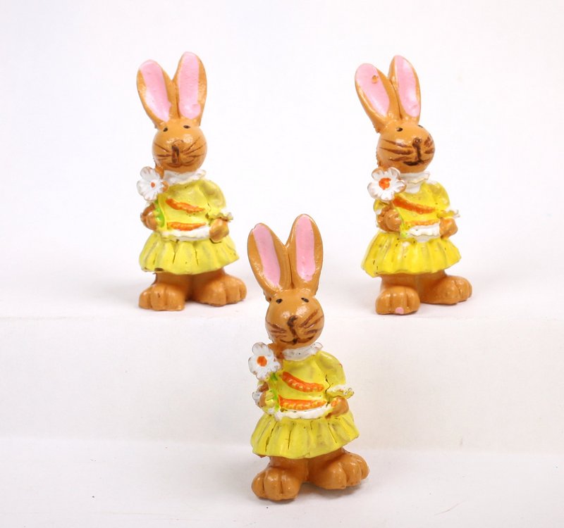 Bunny Girls - With Flower - Set of 4 - Easter - 205-0484