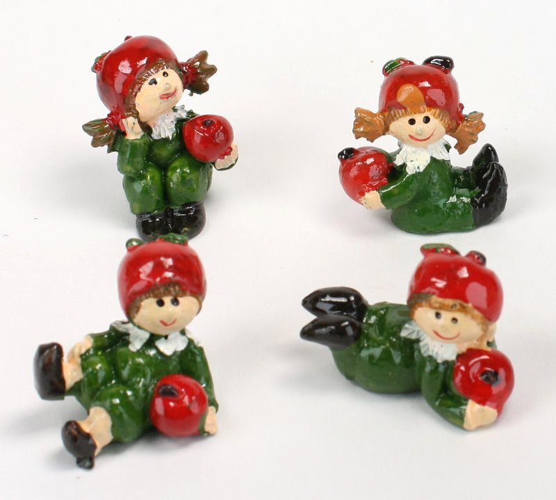Lil Pixies - Apple Girl Set - "Tiny Fruit" - Set of 4 - 205-5274
