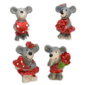 Mice - Glittery Valentine Mouse - Set of 4  - 205-5334