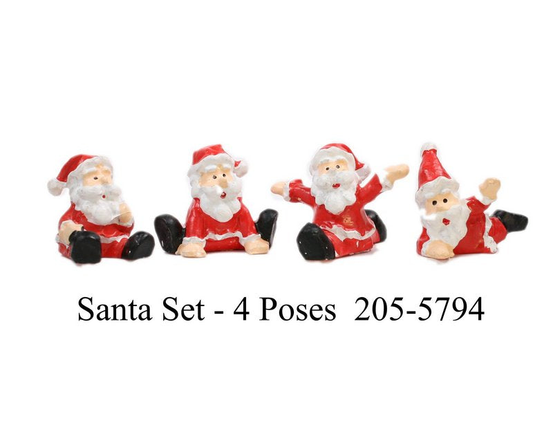 Santa - 1" Dancing- Set of 4 - Dollhouse Minis - 204-8781
