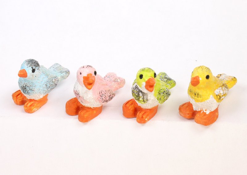 Birds - Glittery - 5/8" Tall - Set of 4  - 205-6271