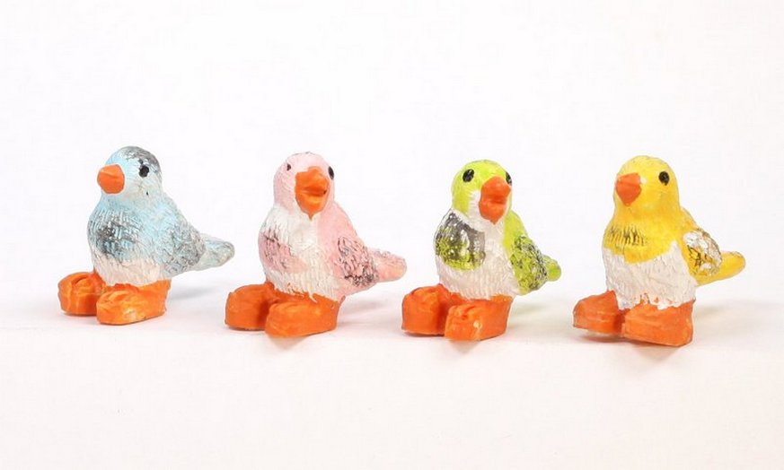 Birds - Glittery - 5/8" Tall - Set of 4  - 205-6271