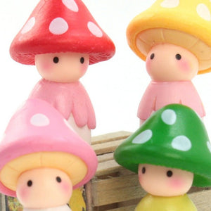Mushroom People - 1 1/2" Tall Set of four - 207-1202