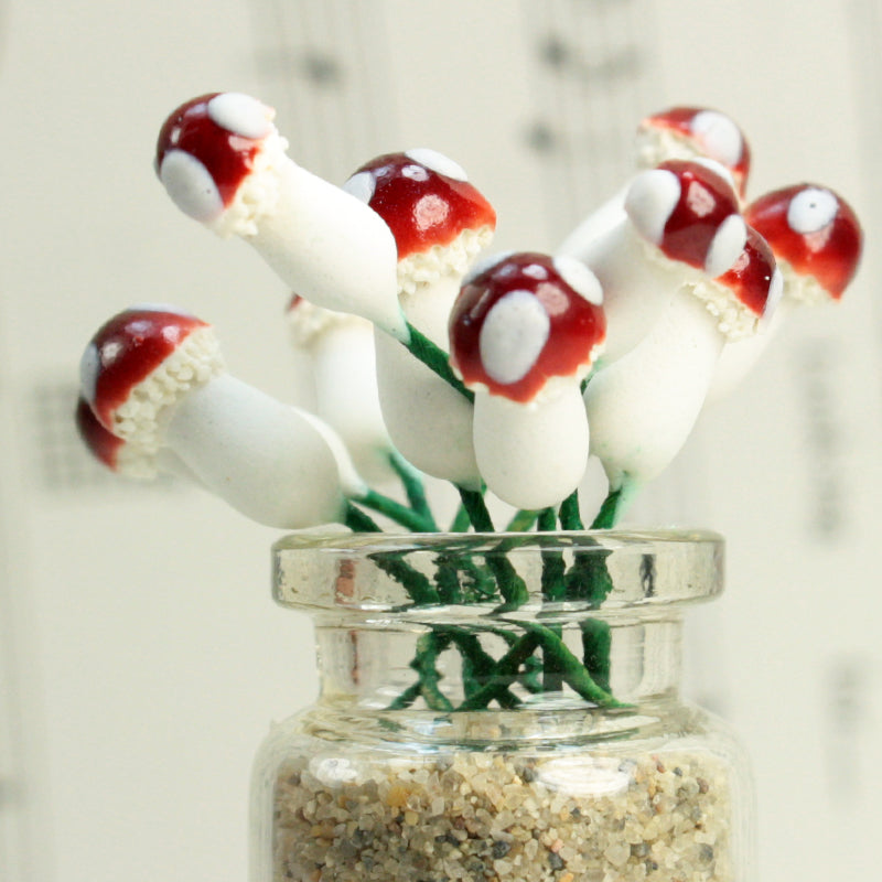 Brown - Sealed Plaster Mushrooms 16 pcs - 218-0120