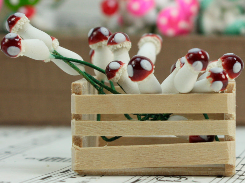 Brown - Sealed Plaster Mushrooms 16 pcs - 218-0120