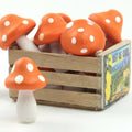 Orange - Wood - Hand Crafted - 3/4" Mushrooms 218-0126