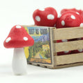 Red - Wood - Hand Crafted - 3/4" Mushrooms 218-0132