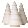 Christmas Tree - 3" Tall White Spun Cotton - Set of 4 - 218-0160