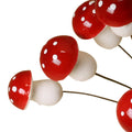 Red Mushrooms - 3/4" Red Spun Cotton - 10 Pcs - 218-0167
